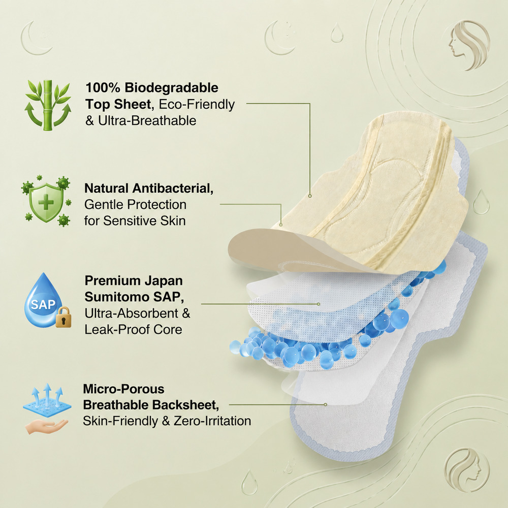 Bamboo Fiber Sanitary Pads