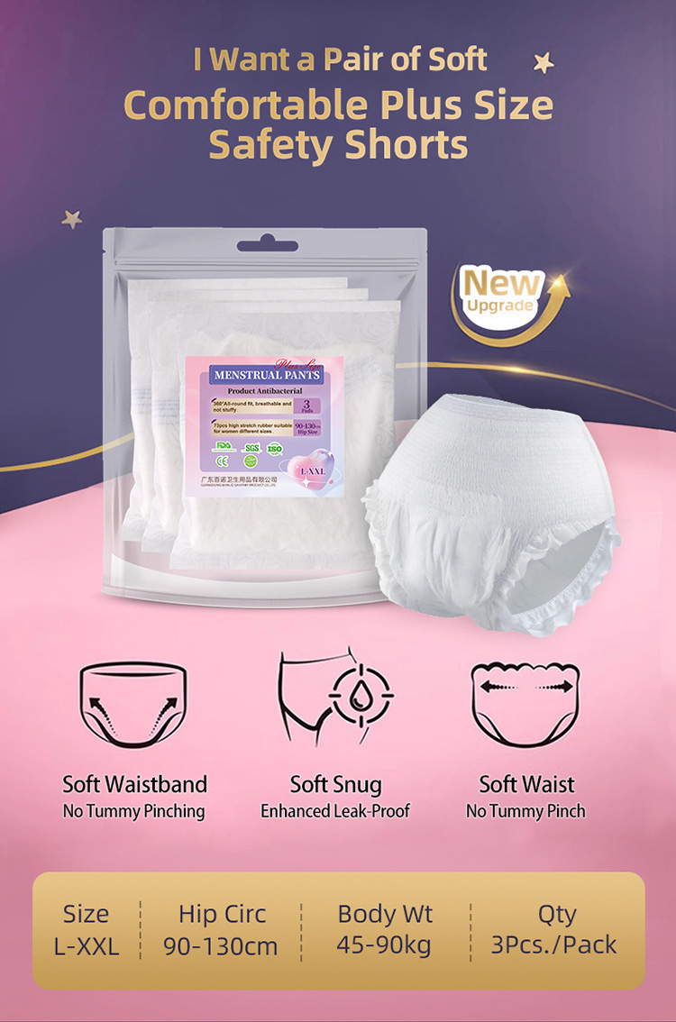 Max Cover Menstrual Pants Wood Pulp Core Structure